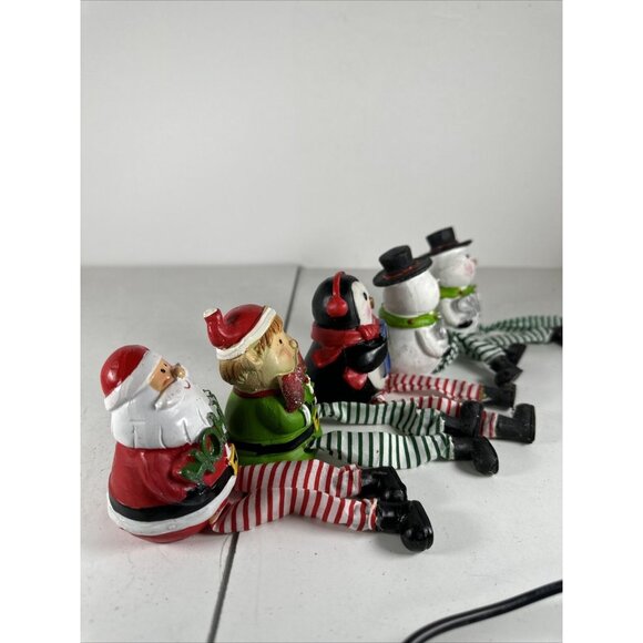 5 Christmas shelf sitters Lot : Penguin Santa Elf And 2...